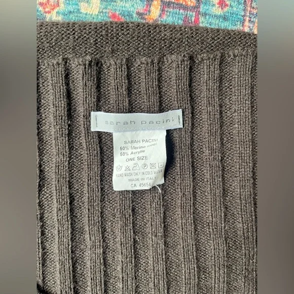 Sarah Pacini Brown Ribbed Knit Sweater - Picture 4 of 5